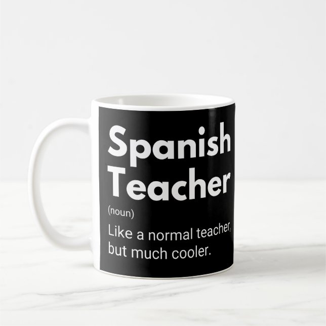 Taza De Café Spanish Teacher Funny Educator Definition (Izquierda)