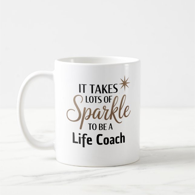 Taza De Café ✨ Sparkle Cita regalo para entrenador de vida (Izquierda)