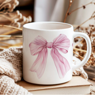 Taza De Café Sparkle Pink Coquette Bow 1
