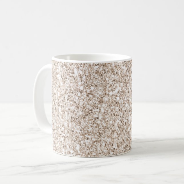 Taza De Café Sparkle Rubor Cream Glitz Purpurina (Anverso izquierdo)