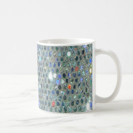 Taza De Café Sparkly Glitzy Silver Purpurina Bling