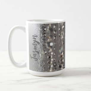 Taza De Café Sparkly Purpurinoso de las cuentas de la cadena pl