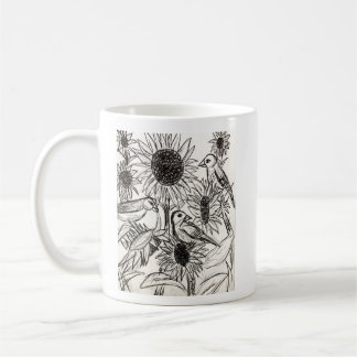 Taza De Café Sparrows y Sunflower Mug