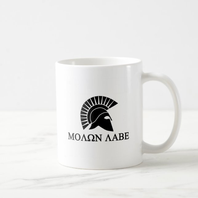 Taza De Café Spartan Helmet Molon Labe (Derecha)
