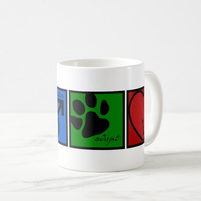 Taza De Café Spay-Neuter-Adopt-Love (Anverso derecho)