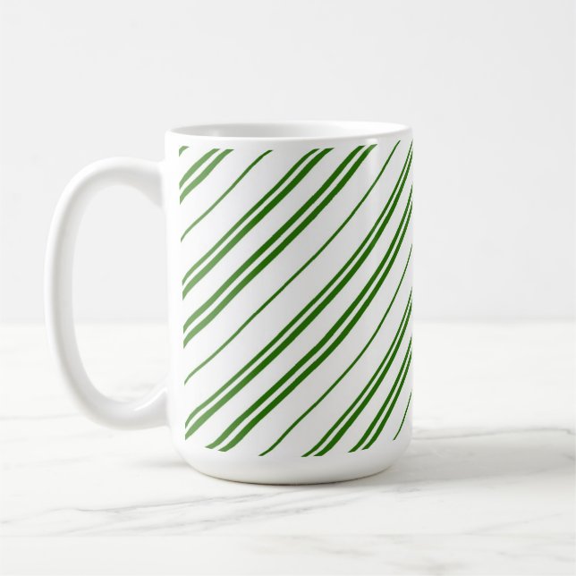 Taza De Café Spearmint Candy Cane Christmas Stripes (Izquierda)
