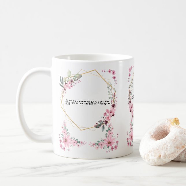 Taza De Café special coffee mug with biblical quote (Con donut)