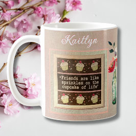 Taza De Café Special Friend Personalized Message Floral Bouquet