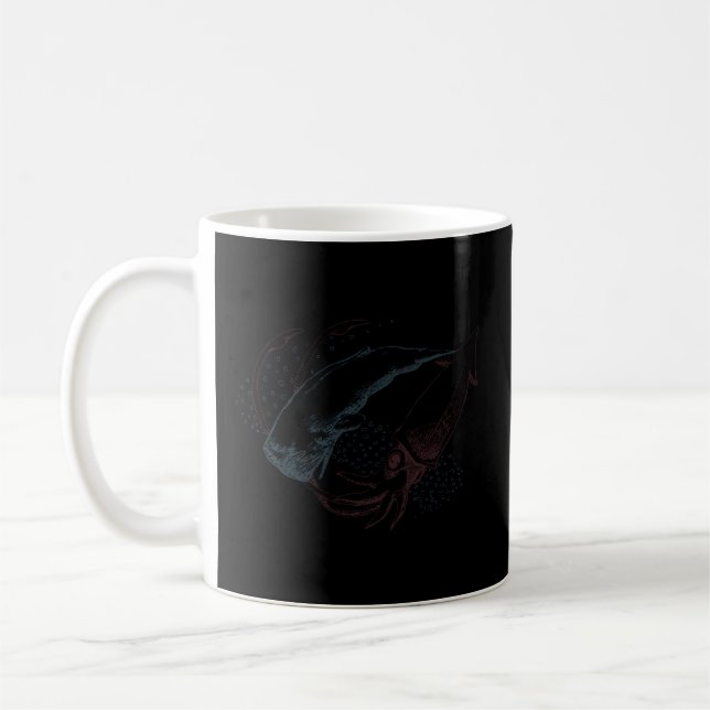 Taza De Café Sperm Whale Vs Giant Squid Tradicional Illustr Tin (Izquierda)