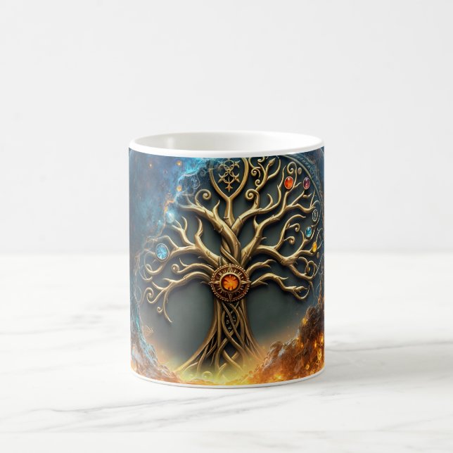 Taza De Café Sphere of Life – The Golden World Tree.  (Centro)