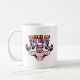 Taza De Café Sphynx Cat Gym Buddy Muscular Cartoon