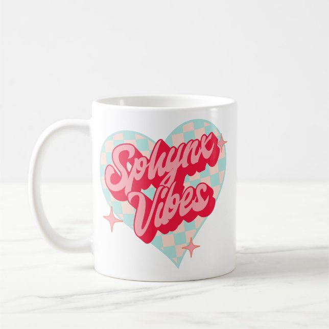 Taza De Café Sphynx Cat Vibes Mug (Izquierda)