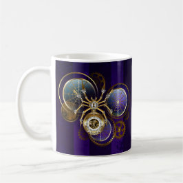 Taza De Café Spider Steampunk sobre fondo morado