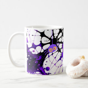 Taza De Café Spider Web Black and Purple Halloween Mug