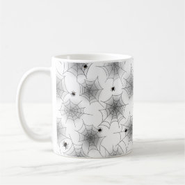 Taza De Café Spider Web Black and White Halloween Mug