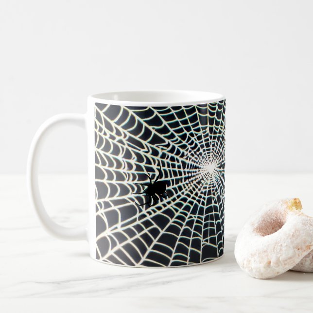Taza De Café Spider Web Halloween Mug (Con donut)