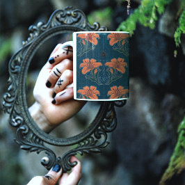 Taza De Café Spiders & Lilies Tocaron El Patrón Vintage Hallowe