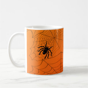 Taza De Café Spiderwebs sobre el Naranja
