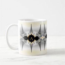 Taza De Café Spikes Fractal Plata Monogramada