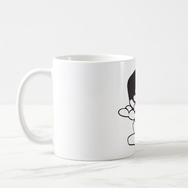 Taza De Café Spilled Beans Black and White Outline (Izquierda)