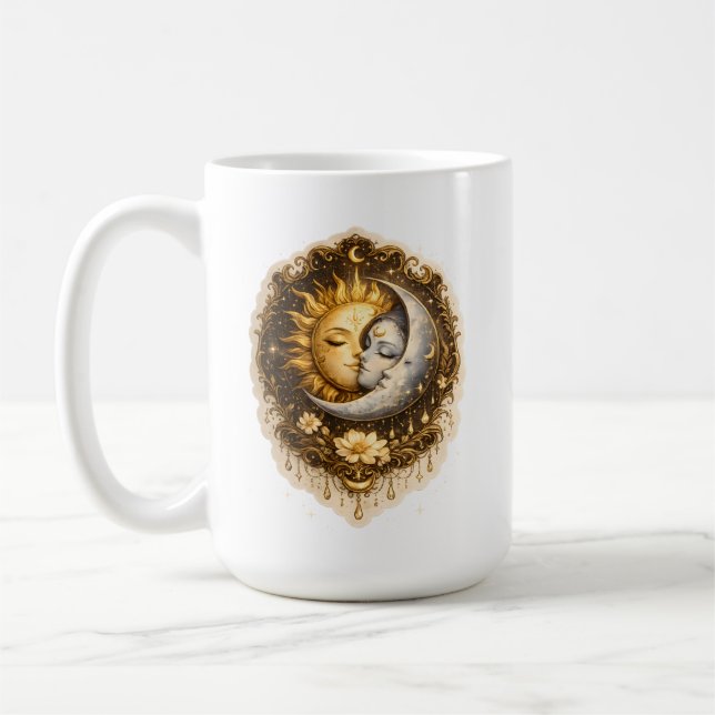Taza De Café Spiritual Sun and Moon Celestial Sacred Light (Izquierda)