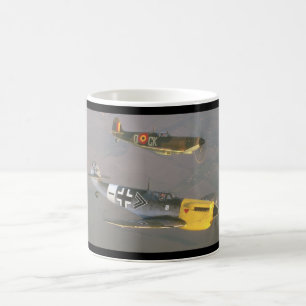 Taza De Café Spitfire (top) y aviones de Messerschmitt_Military