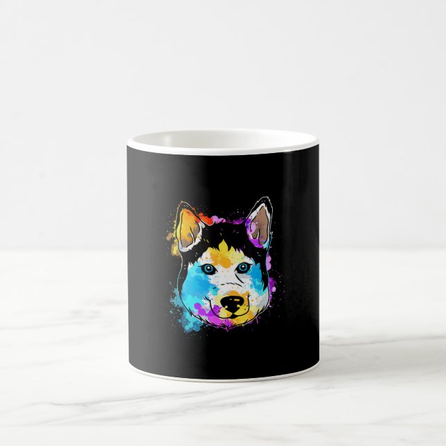 Taza De Café Splash Art Siberian Husky Cute Regalo Hombres Muje (Centro)
