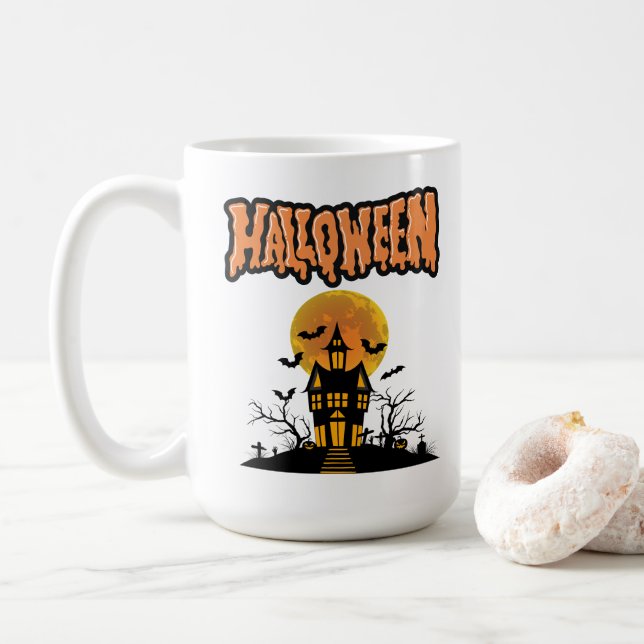 Taza De Café Spook-tacular Savings on Halloween Gear! (Con donut)