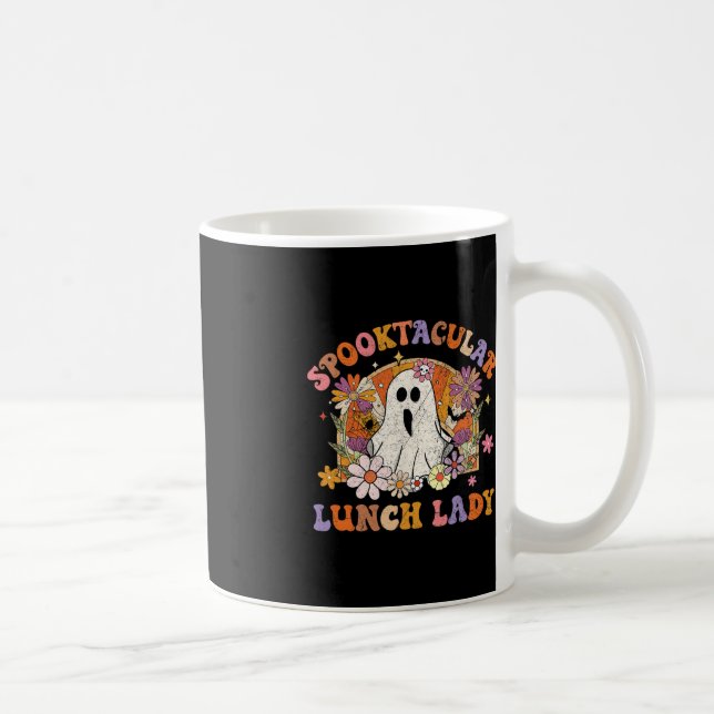 Taza De Café Spooktacular Lunch Lady Happy Halloween Spooky Mat (Derecha)