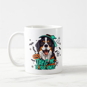 Taza De Café Spooky Bernese Halloween: Llévame a tu Howler