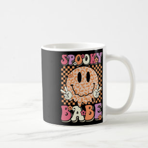 Taza De Café Spooky Bybe Groovy Halloween Leopard Smile Face Ch