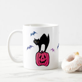 Taza De Café Spooky Cat Halloween Pumpkin Pop Art