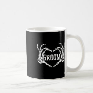 Taza De Café Spooky Groom Skeleton Hands Halloween Engagement W