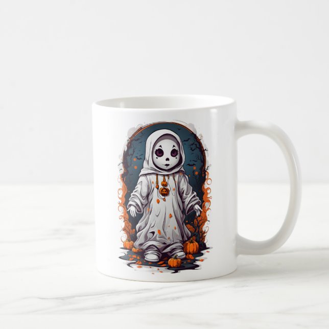 Taza De Café Spooky Halloween Doll (Derecha)