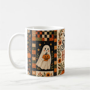 Taza De Café Spooky Harvest Vintage Halloween Patchwork