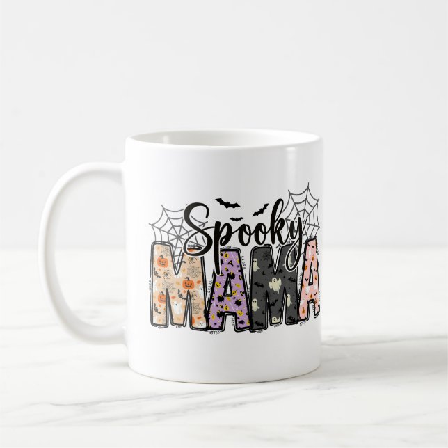 Taza De Café Spooky Mama – Cute Halloween for Moms (Izquierda)
