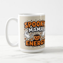Taza De Café Spooky mama energy cute Halloween ghost 