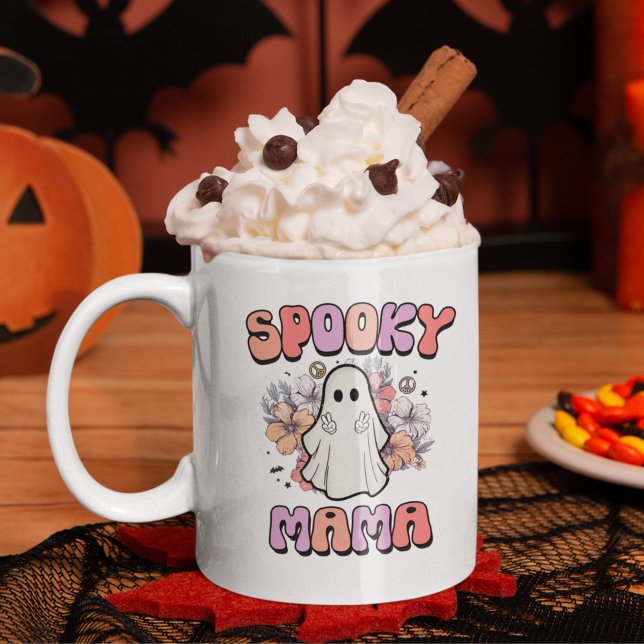 Taza De Café Spooky Mama Funny Halloween Ghost (Subido por el creador)