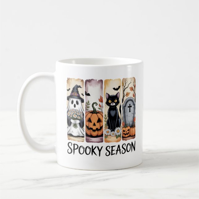 Taza De Café Spooky Season Halloween Art (Izquierda)