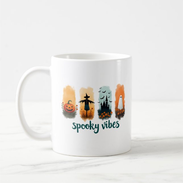 Taza De Café Spooky Season, Vintage Halloween Ghost  (Izquierda)