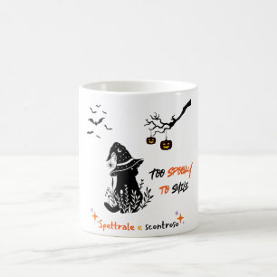 Taza De Café Spooky & Spettrale - Diseño bilingüe de Halloween