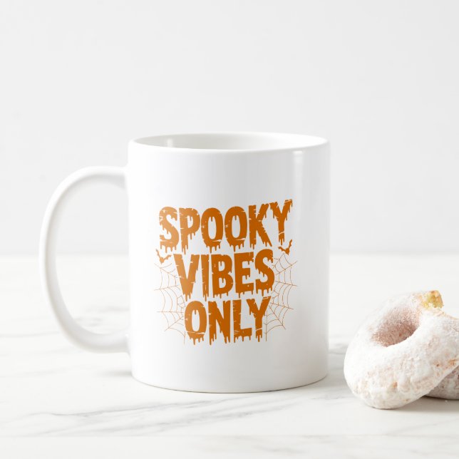 Taza De Café Spooky Vibes Only Halloween (Con donut)