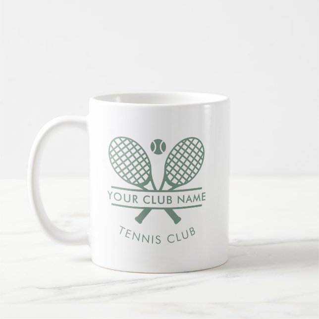 Taza De Café Sport Country Club Name Tennis Rackets Icon Custom (Izquierda)