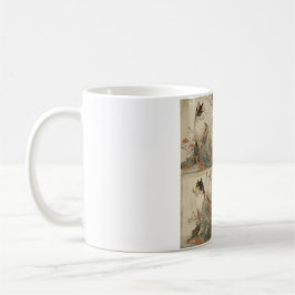 Taza De Café "Spring at Dawn" Japanese Cat in Kimono Art