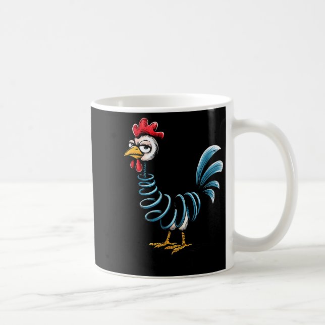 Taza De Café Spring Chicken Chicken On Go Stick Funny Chicken  (Derecha)