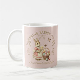 Taza De Café Spring Rabbit Co Vintage Bunny Floral Art