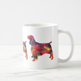 Taza De Café Springer Spaniel Dog Geometric Silhouette Multi
