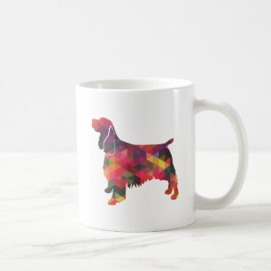 Taza De Café Springer Spaniel Dog Geometric Silhouette Multi