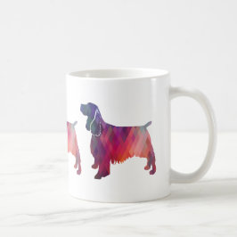 Taza De Café Springer Spaniel Dog Geométrica Silhouette Purple