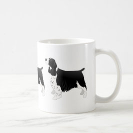 Taza De Café Springer Spaniel Dog Silueta básica de raza negra
